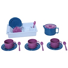 Kaffesett med oppvaskstativ, 15 deler, Plasto