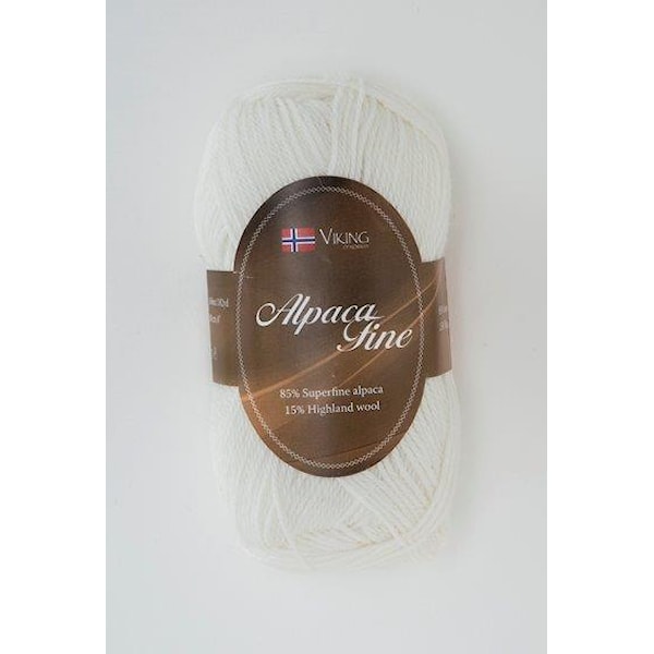 Viking of Norway Alpaca Fine Garn Alpackamix 50 g vit 600