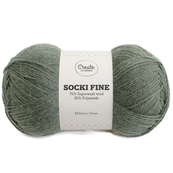 Adlibris Socki Fine 100g Military Green A042