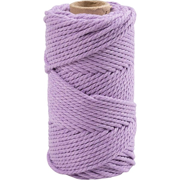 Macramè-rep, L: 55 M, dia. 4 mm, lilla, 330 g/ 1 rl.