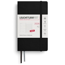 Weekly Planner & Notebook 2026 A6 Soft Black Leuchtturm1917