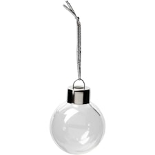 Glasskule, dia. 3,8 cm, H: 4,8 cm, transparent, 12stk.,