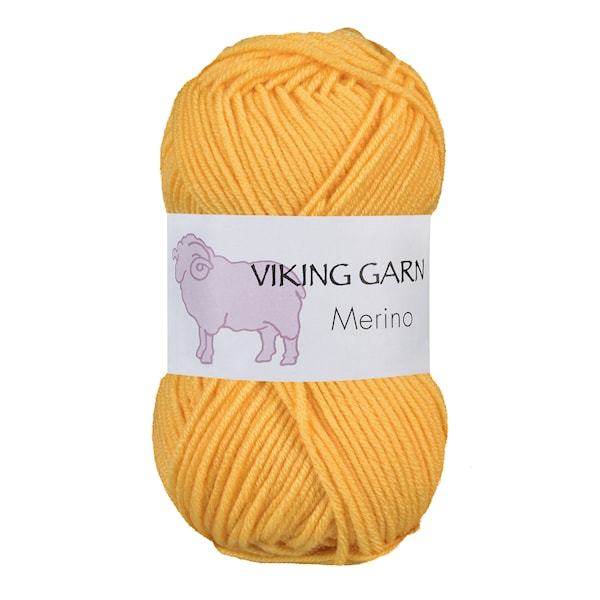 Viking Merino Garn 50 g Gul 845 Viking Garn