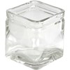 Firkantet lysglass, H: 8 cm, str. 7,5x7,5 cm, 12 stk./ 1 kasse