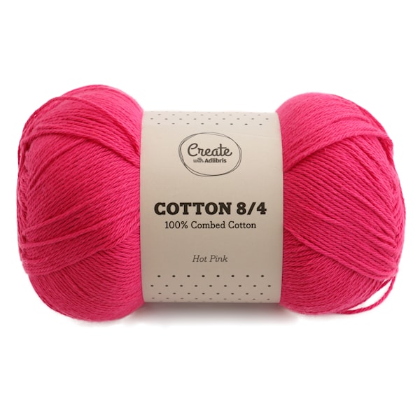 Adlibris Cotton 8/4 Garn 100g Hot Pink A094
