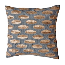 Day home Putetrekk, Fifties Lin / Metall paljetter 50x50 cm Agath Green