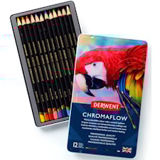 Värikynät Pehmeät Chromaflow metallirasiassa 12-pakkaus Derwent