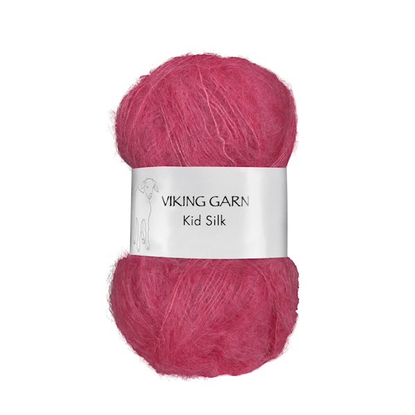 Kid/Silk Garn 25 g Bringebær 362 Viking Garn