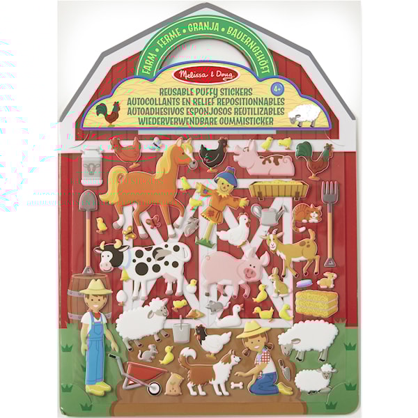Gjenbrukbare Puffy Stickers - Bondegård, Melissa & Doug