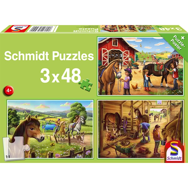 Puslespill Mine favoritthester 3x48 brikker, Schmidt