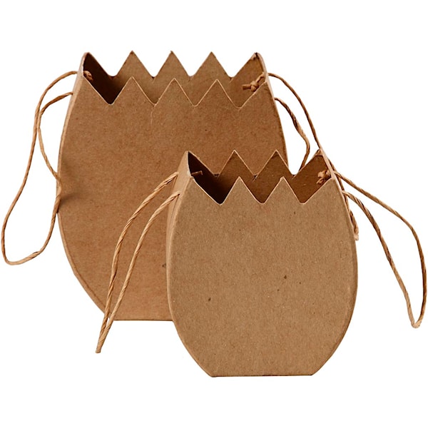Eggeskallskurv, H: 13+16,5 cm, B: 11,5+15 cm, 2 stk.
