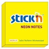Notisblock Neon Gul 76x76 mm Stick'n
