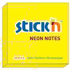 Neonblock 100b 76x76mm Gul Stick'n