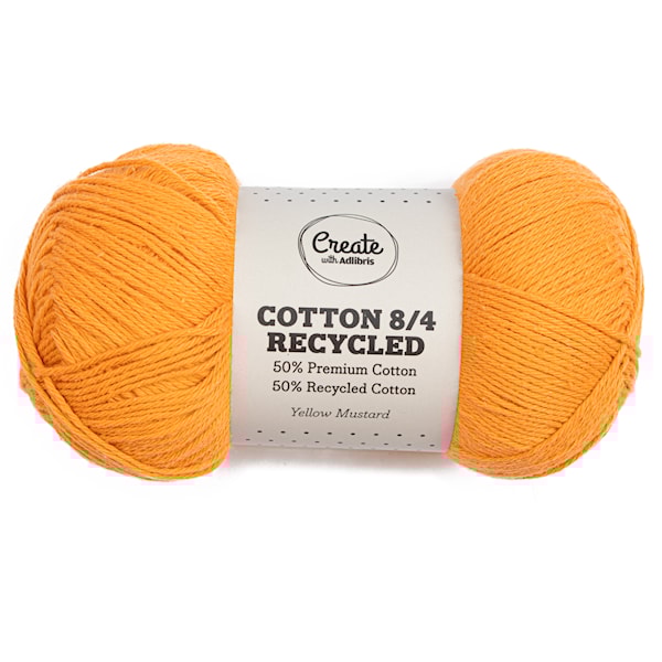 Cotton 8/4 Garn 100 g Recycled Yellow Mustard A088 Adlibris