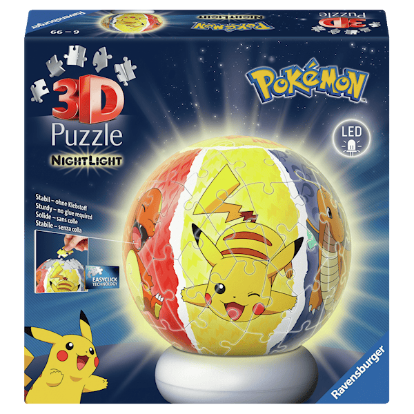 Puzzle-Ball Nightlight Pokémon 3D-Pussel 72 Bitar Ravensburger