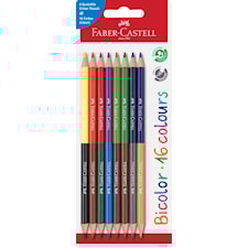 Färgpenna Bicolor 16 färger med 8 pennor Faber Castell