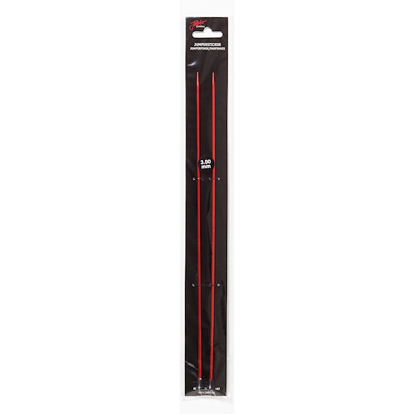 Rette strikkepinner 30cm/8,00mm Rød