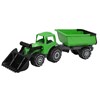 Traktor med frontlastare och släp, Grön, 55 cm