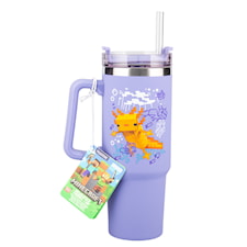 Minecraft Lila 900 ml Isolerad Mugg med Sugrör, Paladone