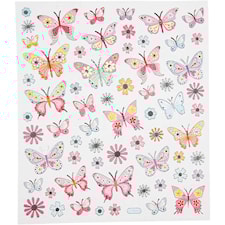 Stickers, ark 15x16,5 cm, sommerfugler, 1ark