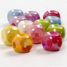 Kuutiohelmet, koko 10x10 mm, aukon koko 4 mm, 60 g, 125 ml/ 1 pkt