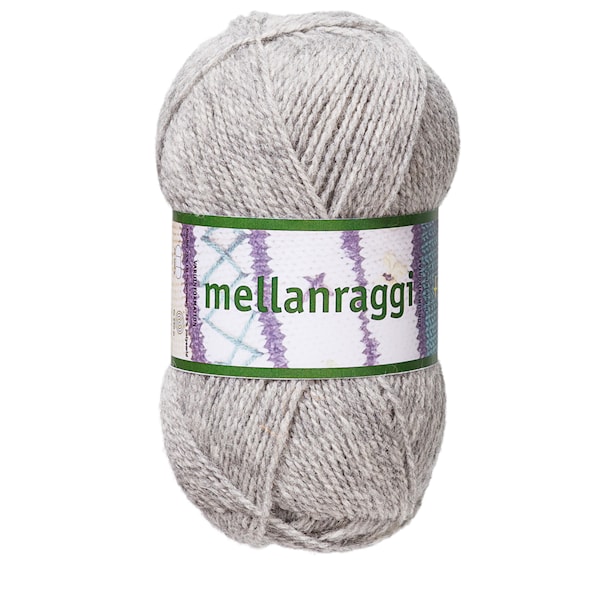 Mellanraggi Garn Ullmix 100g Ljusgrå (28211)