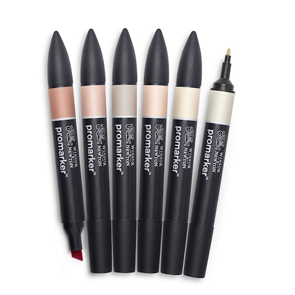 Markørpenn ProMarker Sett 6 Skin tones Winsor & Newton