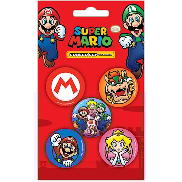 Viskelær Super Mario 5-pakning