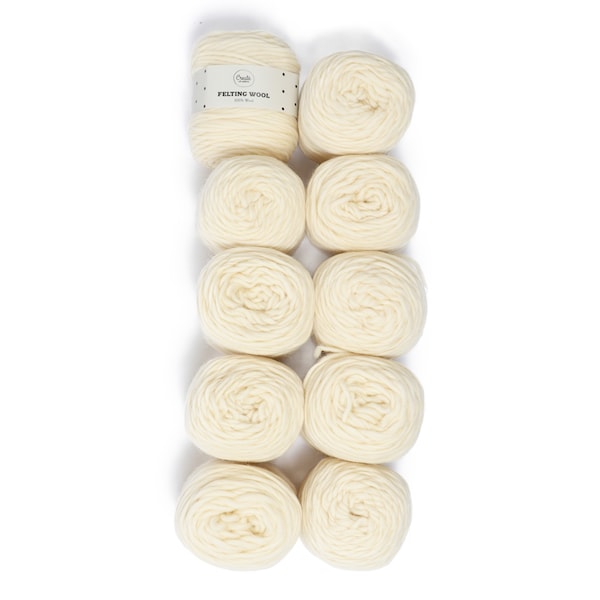 Adlibris Felting Wool 100g Off White A001 10-pack