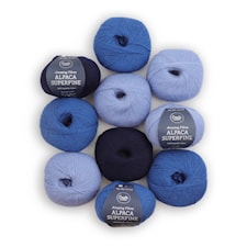 Adlibris Alpaca Superfine Garn 50g Blue breeze 10-pack