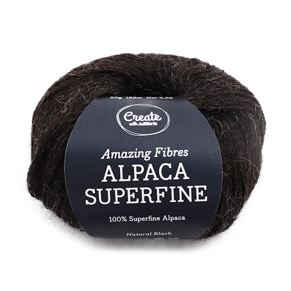 Adlibris Alpaca Superfine 50g Natural Black A200