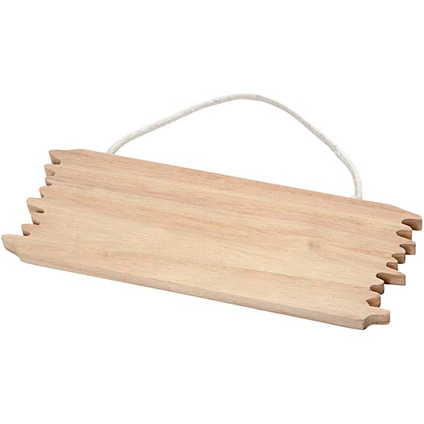 Skilt, str. 16x5,5 cm, tykkelse 7 mm, keisertre, 1stk.