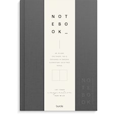 Muistikirja A5 Tummanharmaa tekstiili, Viivaton, Burde