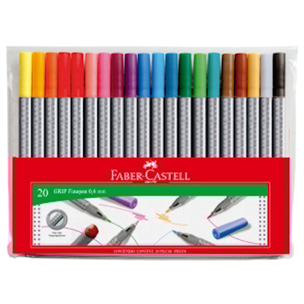 Faber-Castell Grip Finepen 0.4 mm 20 pakning