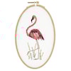Broderi Flamingo i oval syring sett 13 x 21 cm