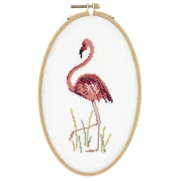 Kirjonta Flamingo soikea kirjontakehys sarja 12 x 21 cm