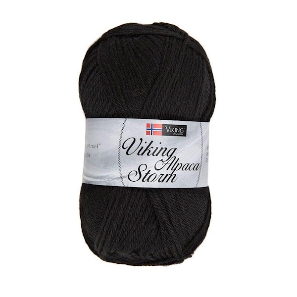 Viking of Norway Alpaca Storm Garn Alpackamix 50g Svart 503
