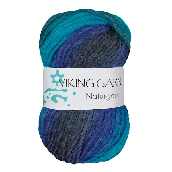 Naturgarn 50 g Multi marine/turkis 627 Viking Garn