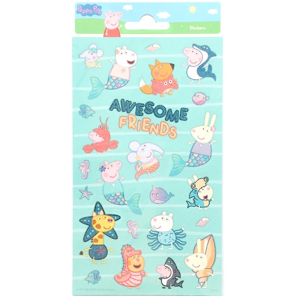 Klistermerker Peppa Gris Glitter 1 ark