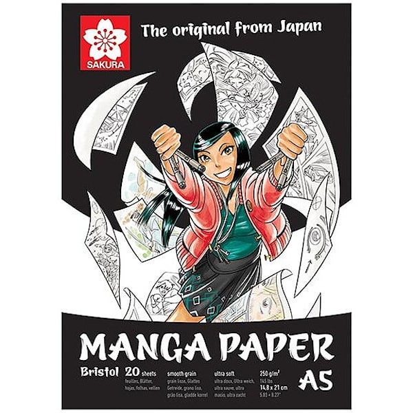 Sakura Manga paper pad | 21 x 14.8 cm (A5), 250 g, 20 sheets
