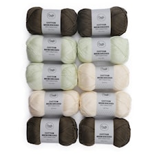 Garnpaket Adlibris Cotton Mercerized 100g Olive tree 10-pack