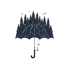 Forest umbrella Poster A4
