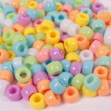 Plastperler Pastell med store hull Kongo 1000 stk Playbox