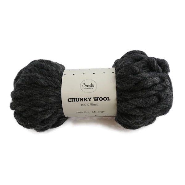 Adlibris Chunky Wool lanka Dark Grey Melange 200g A003