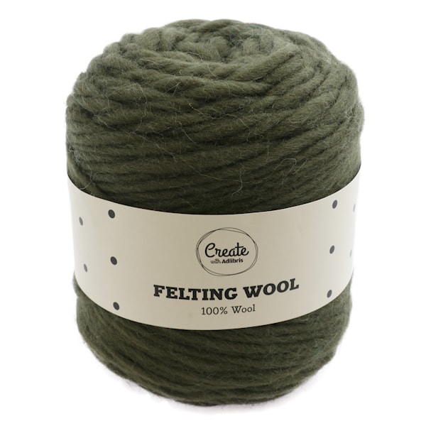 Adlibris Felting Wool 100g Dark Green A100
