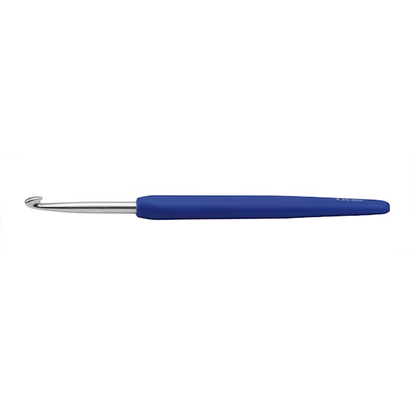 Heklenål, nr. 4,5, L: 13,3 cm, str. 4,5 mm, lys blå, 1 stk.