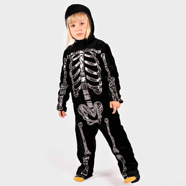 Maskeradedrakt Jumpsuit Skeleton 5-6 år