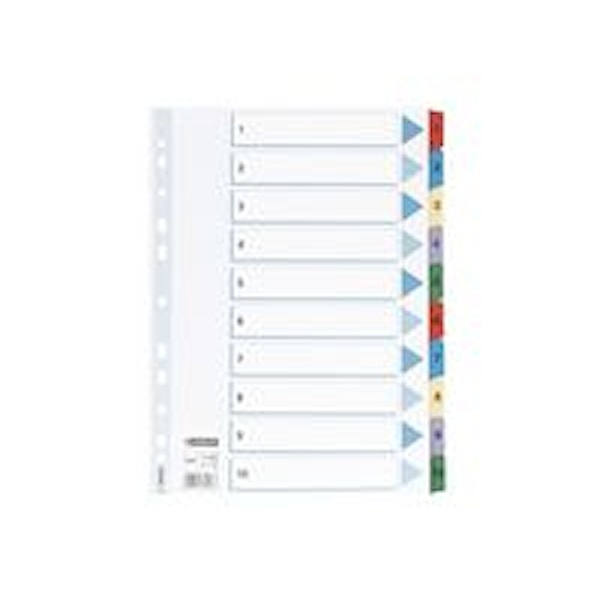 Register 1-10 A4 Flerfärgad
