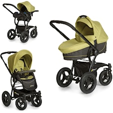 Barnevognpakke King Air Plus Triosettt, Green Melange, Hauck