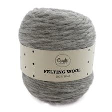 Felting Wool 100 g Medium Grey Melange A114 Adlibris